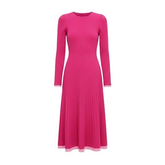 HYACINTH HOUSE Hot Pink Long Sleeve Kiera Dress Size S NWT - Picture 6 of 6